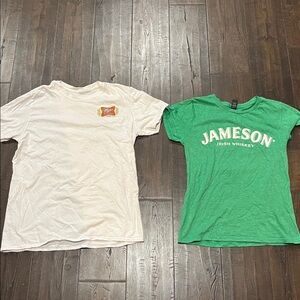 Vintage Miller High Life T Shirt and Jameson Irish Whiskey T shirt BUNDLE